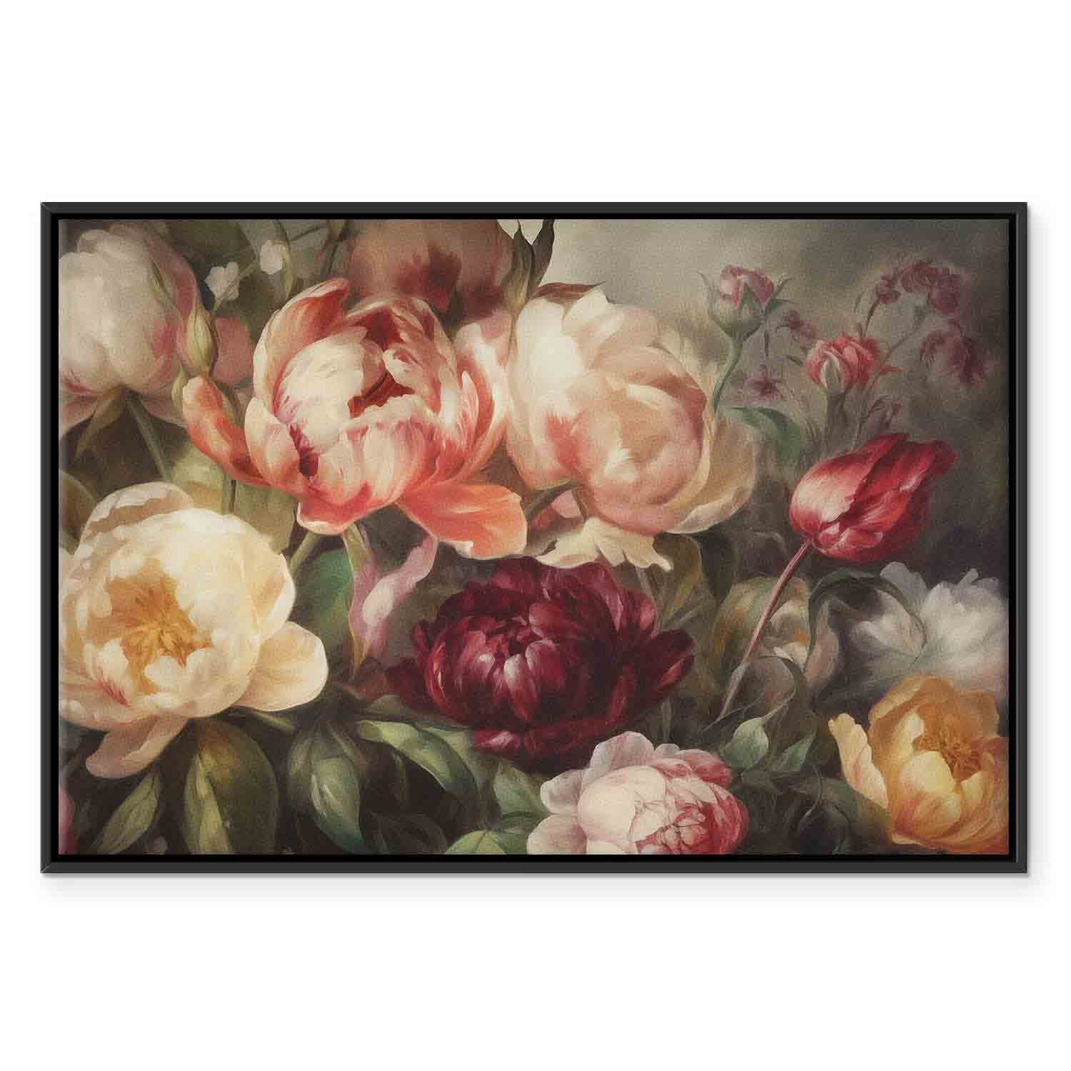 Charismatic Peonies Floral Canvas Print