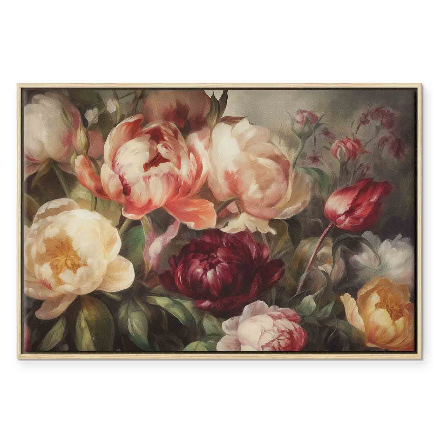 Charismatic Peonies Floral Canvas Print