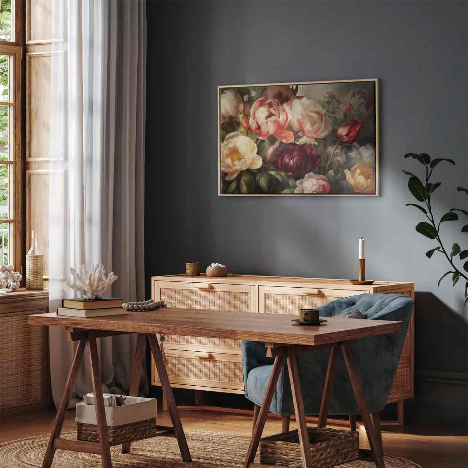 Charismatic Peonies Floral Canvas Print