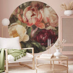 Charismatic Peonies Floral Round Wall Mural