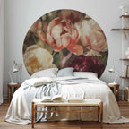 Charismatic Peonies Floral Round Wall Mural
