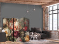 Blooming Peonies Sunlit Floral 5-Panel Room Divider