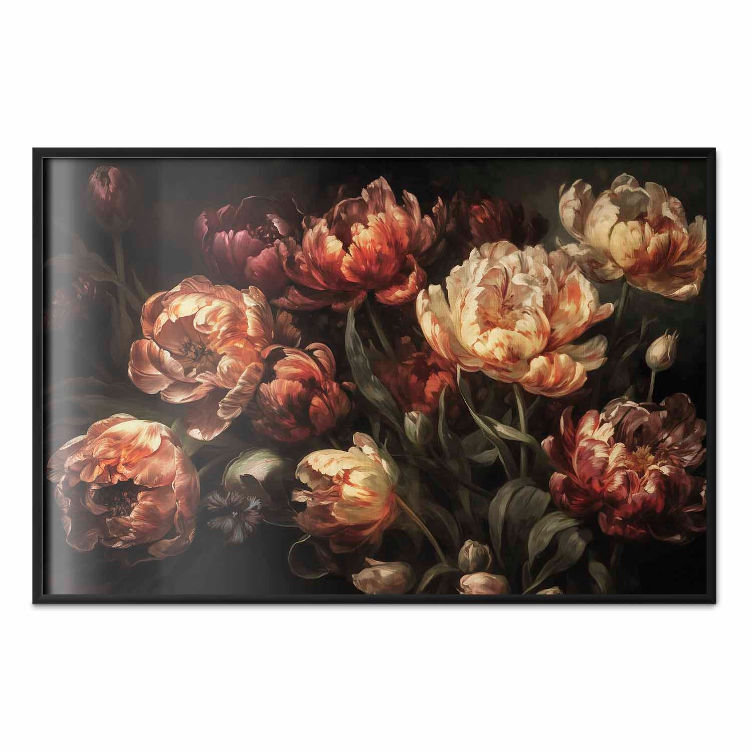 Blooming Tulips Baroque Floral Poster