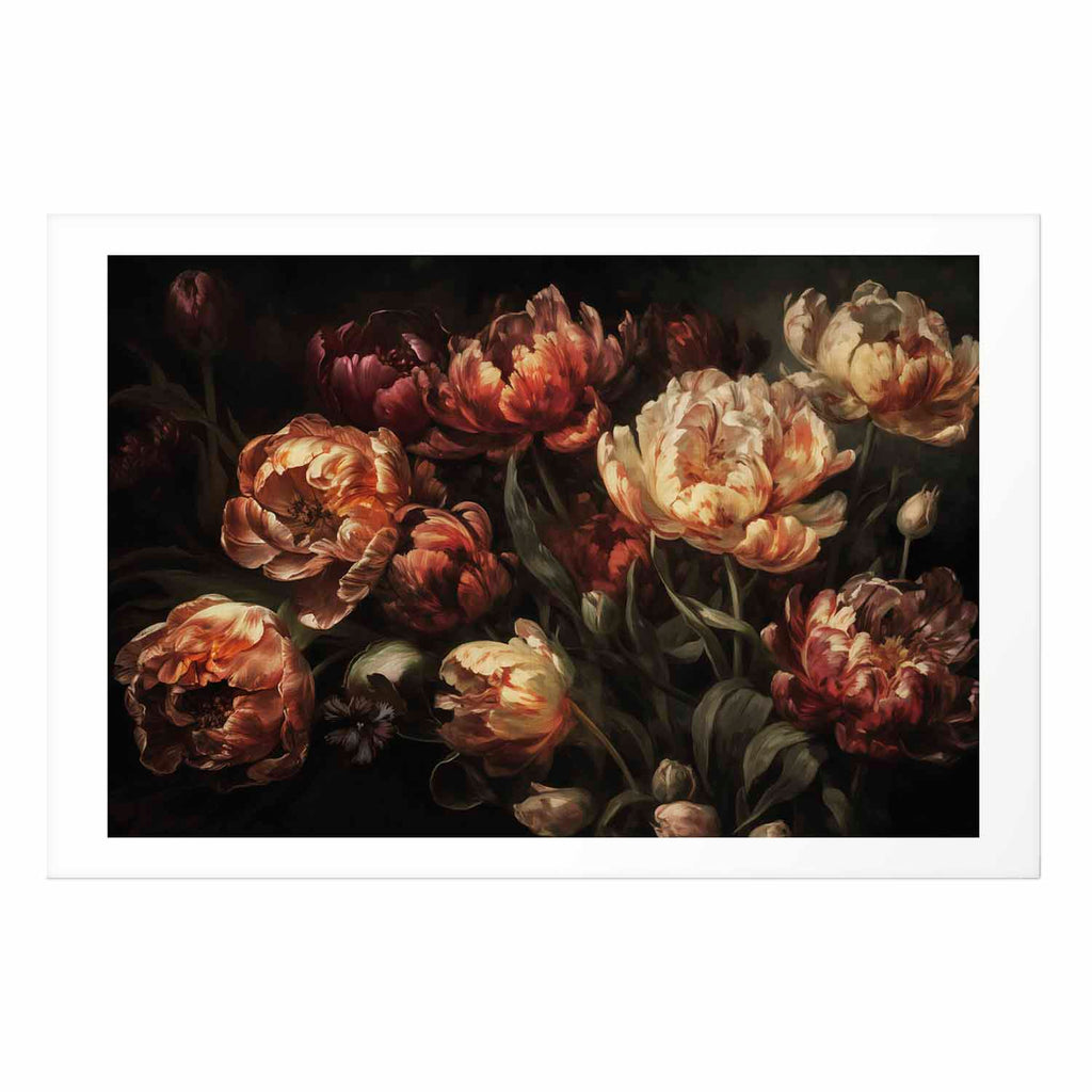 Blooming Tulips Baroque Floral Poster