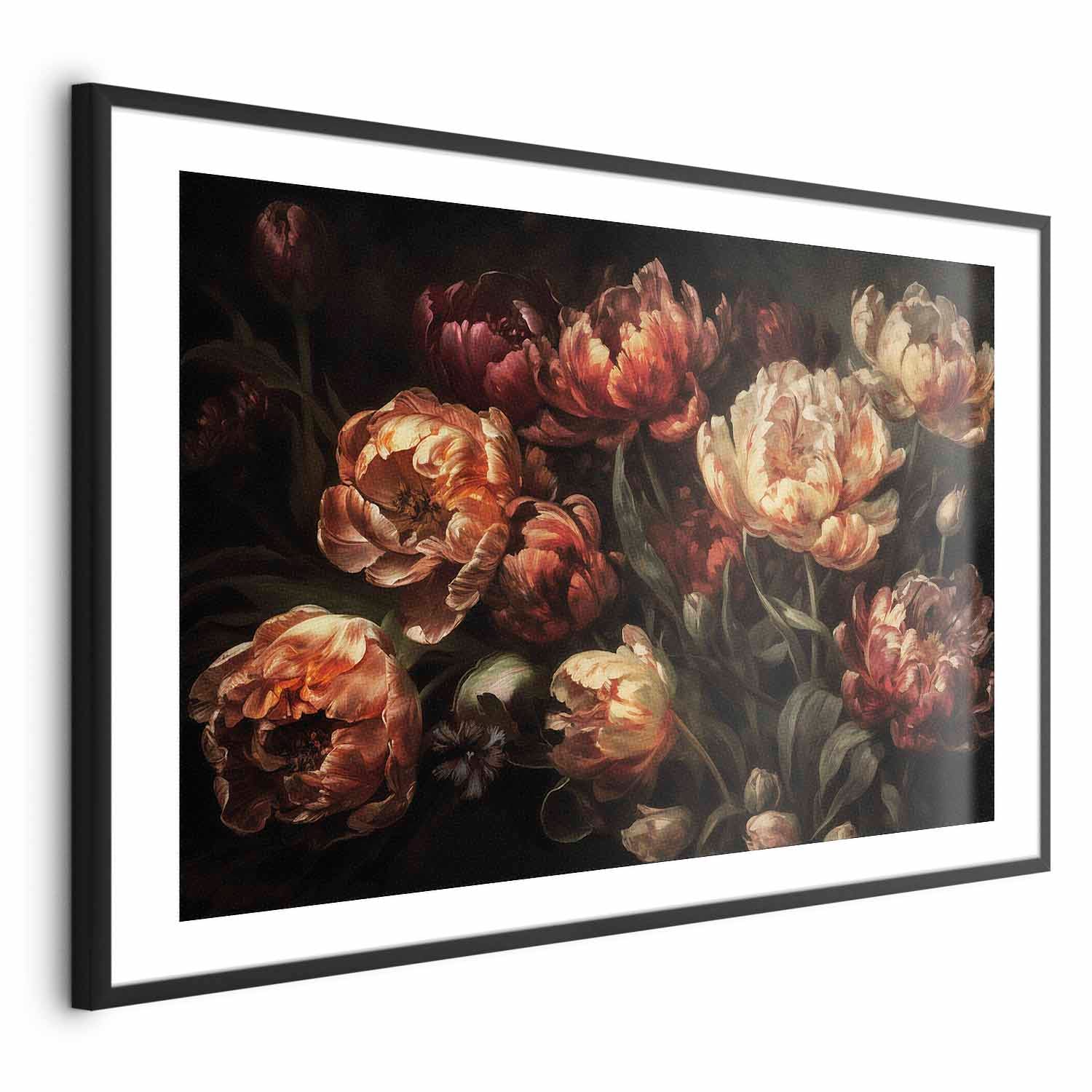 Blooming Tulips Baroque Floral Poster