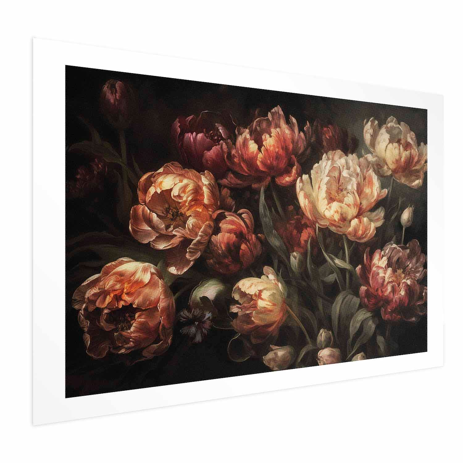 Blooming Tulips Baroque Floral Poster