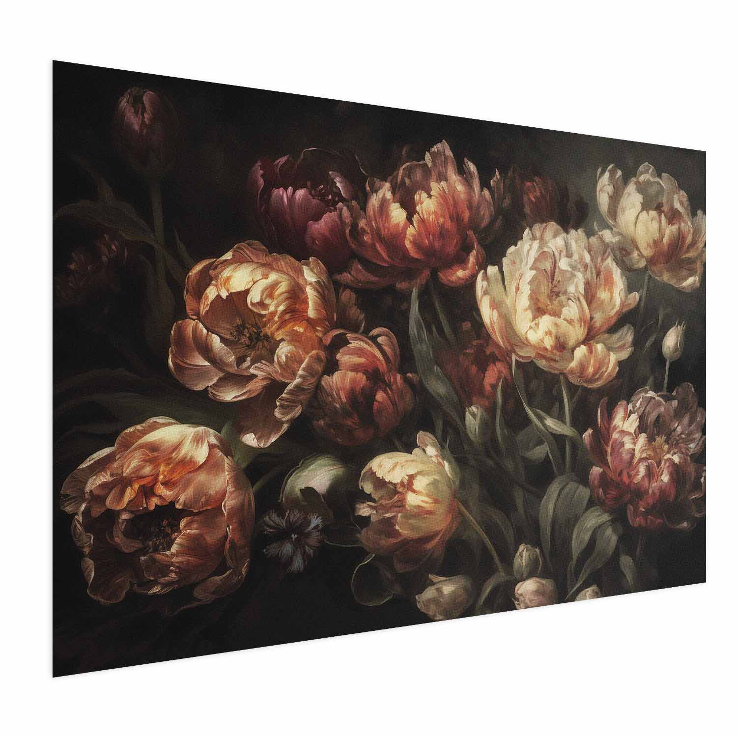 Blooming Tulips Baroque Floral Poster
