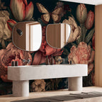 Turquoise Floral Wall Mural