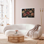 Turquoise Floral Baroque Poster