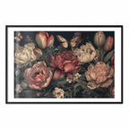 Turquoise Floral Baroque Poster