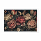 Turquoise Floral Baroque Poster