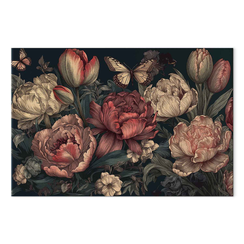 Turquoise Floral Canvas Print