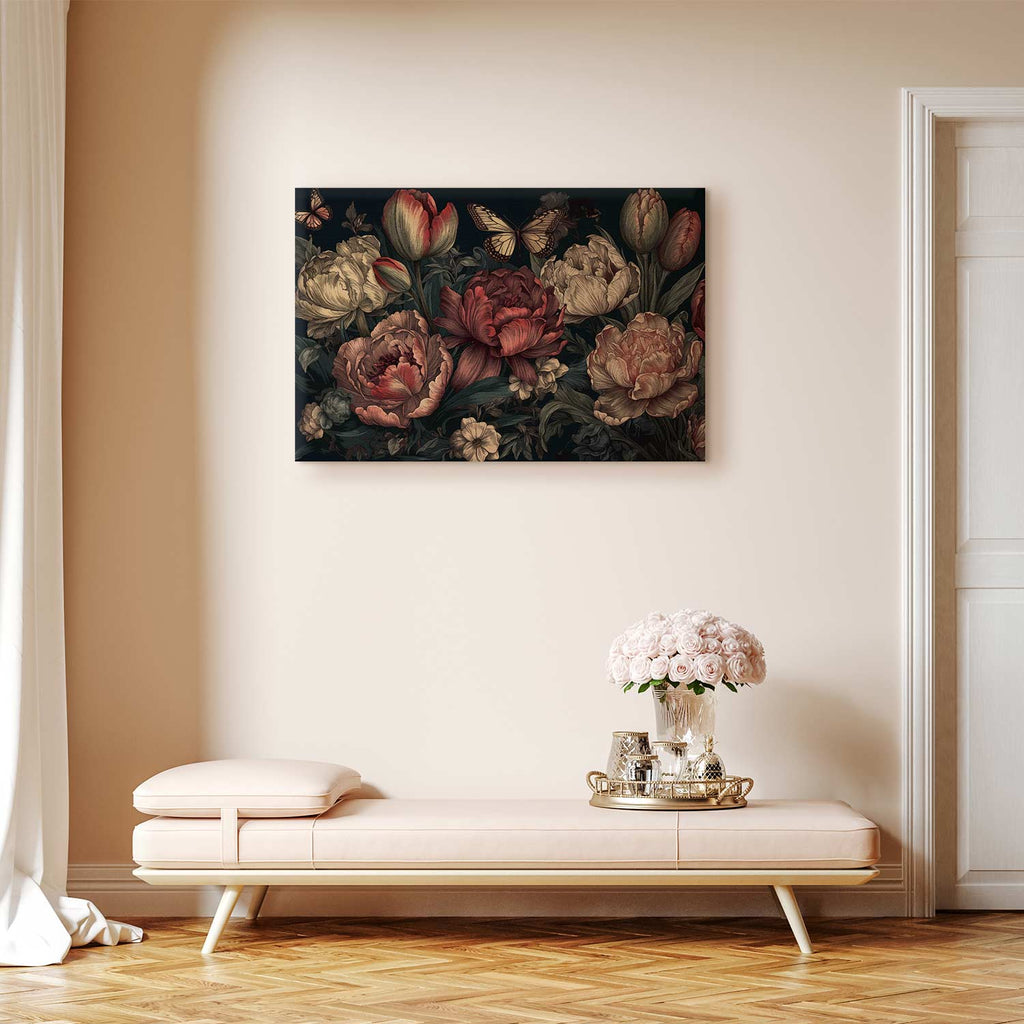 Turquoise Floral Canvas Print