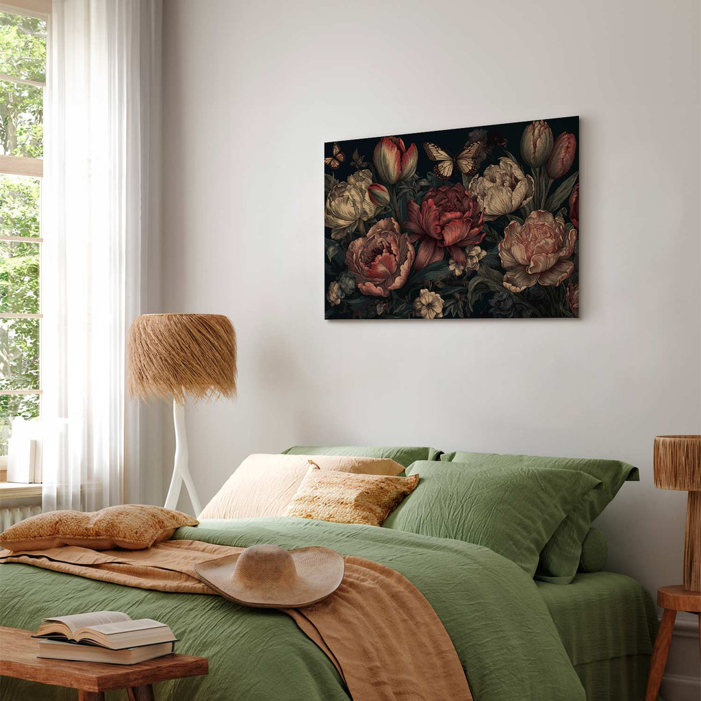 Turquoise Floral Canvas Print