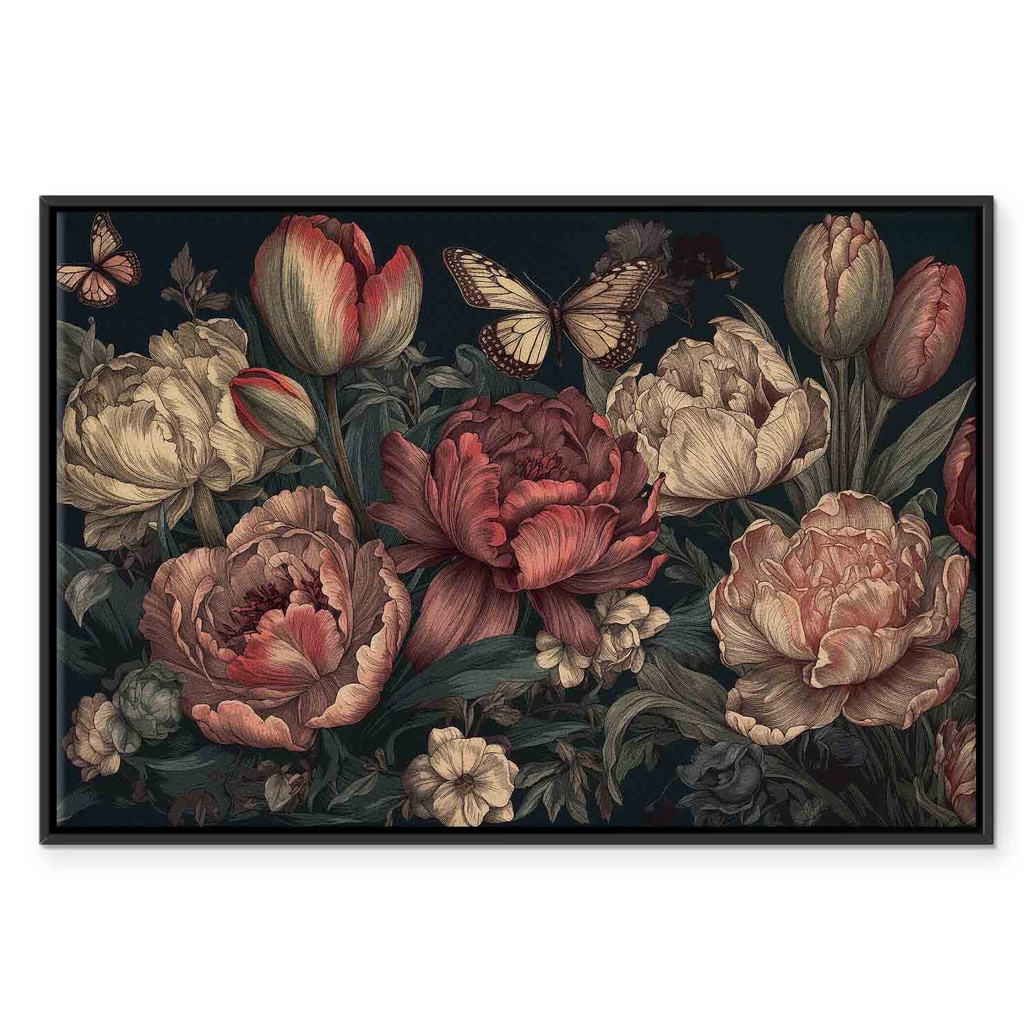 Turquoise Floral Canvas Print
