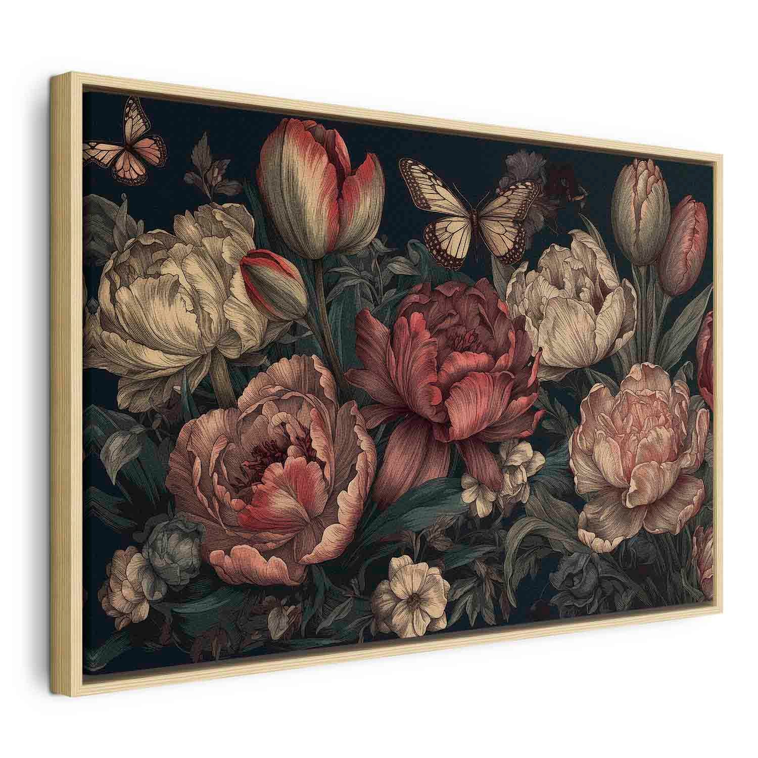 Turquoise Floral Canvas Print