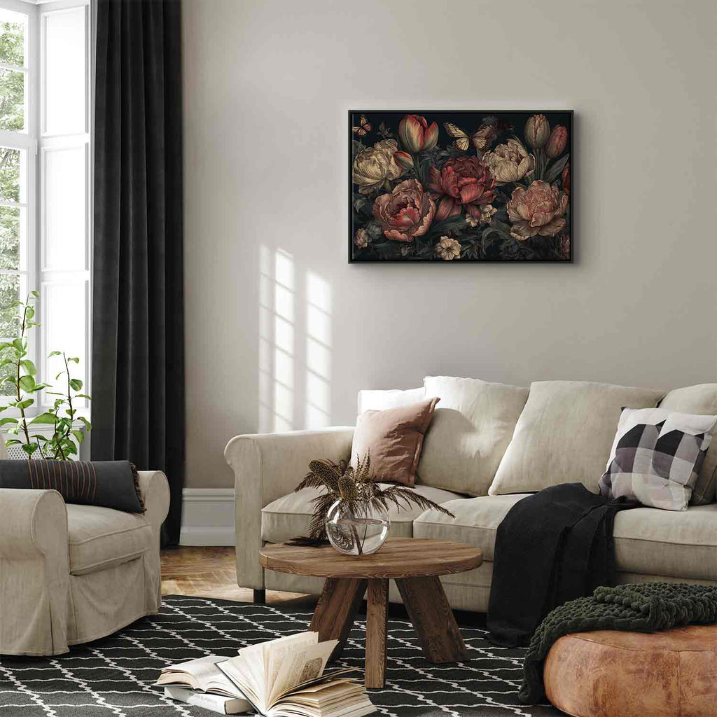 Turquoise Floral Canvas Print