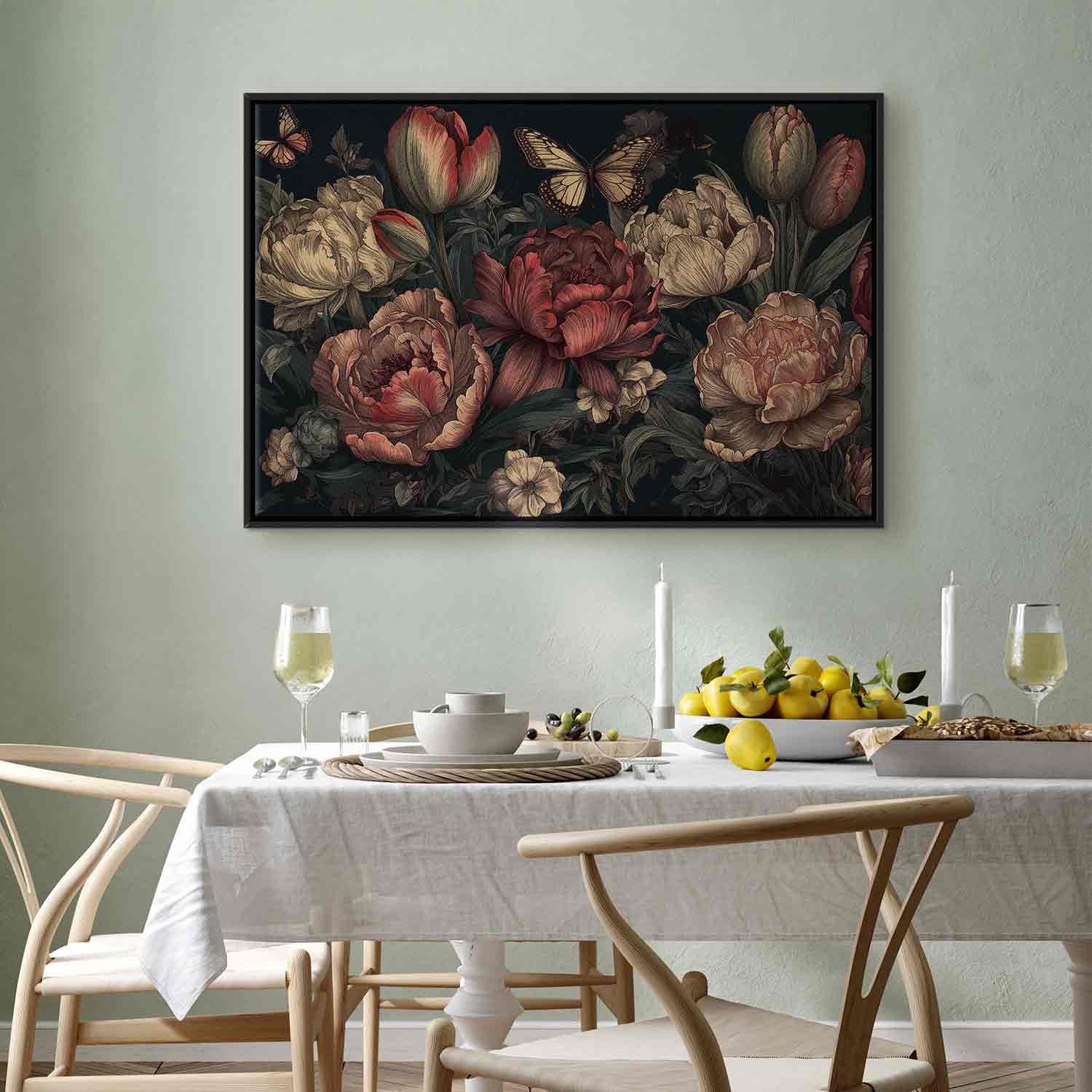 Turquoise Floral Canvas Print