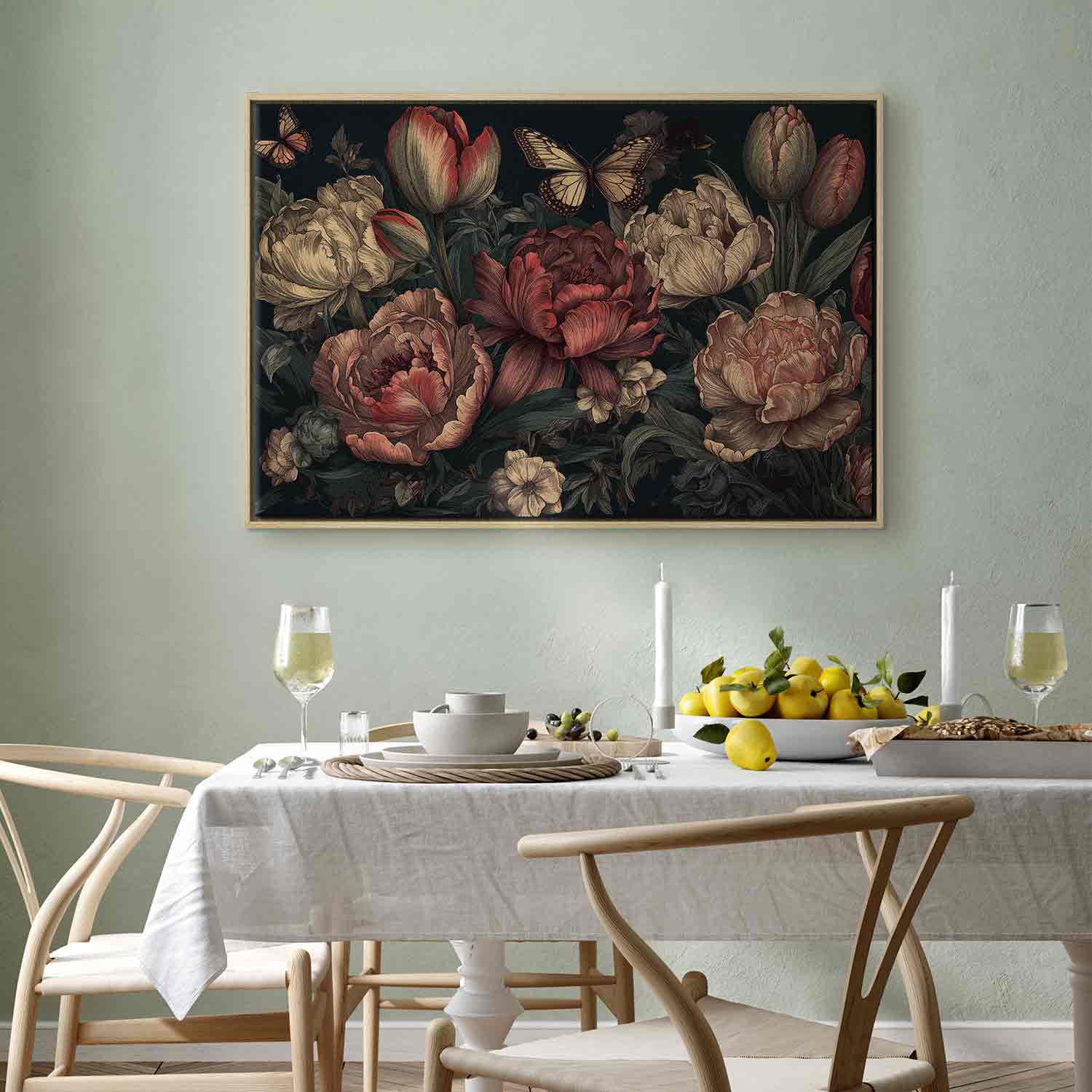 Turquoise Floral Canvas Print