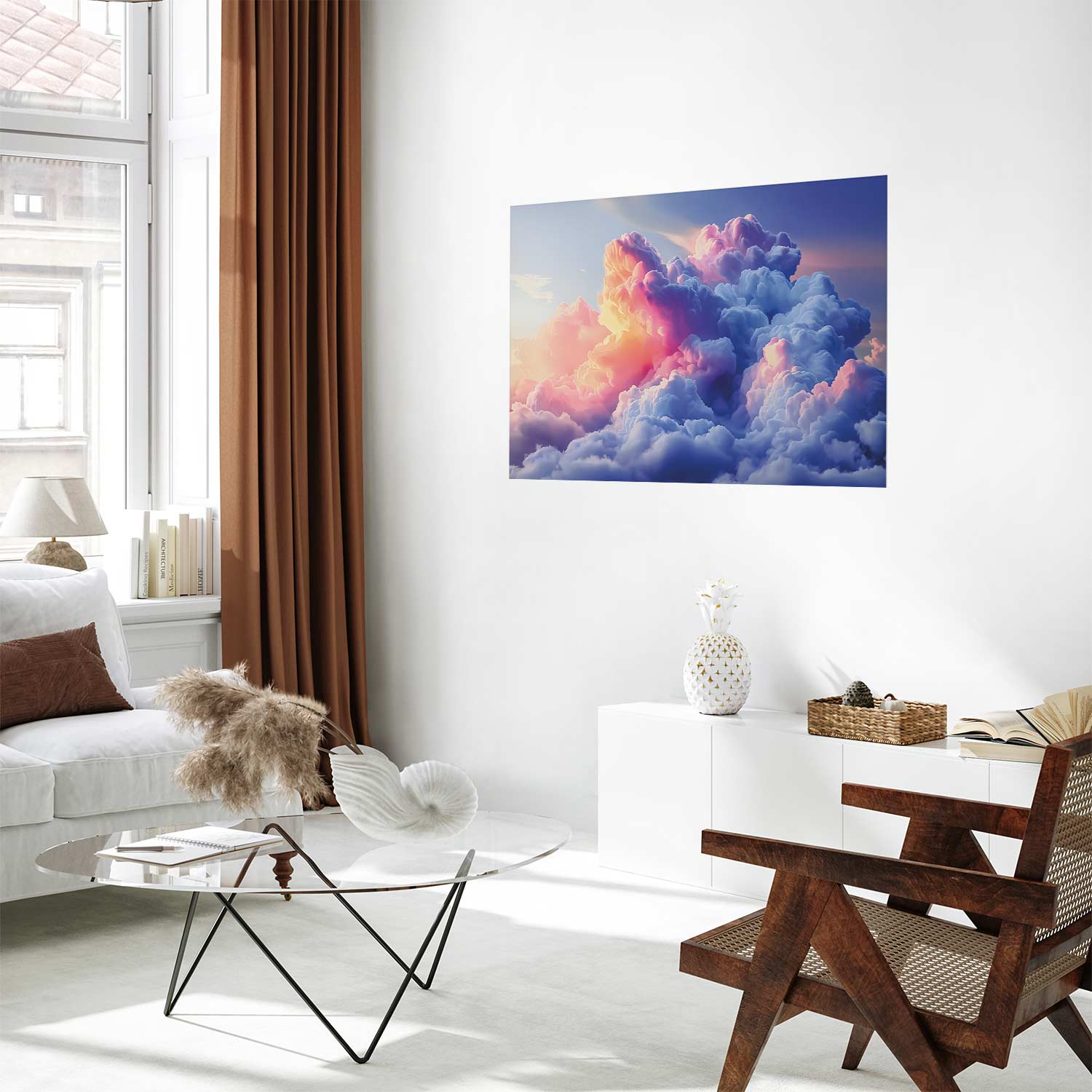 Painted Dawn Clouds Sky Poster