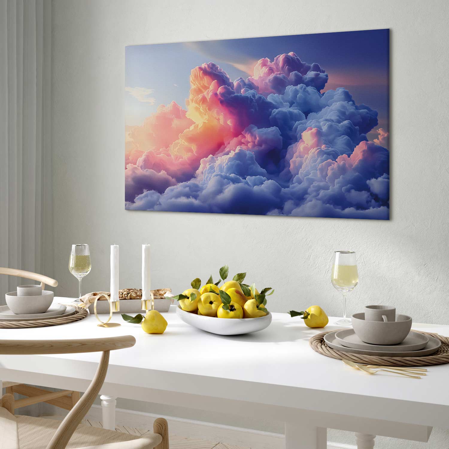 Painted Dawn Clouds Sky Canvas Print