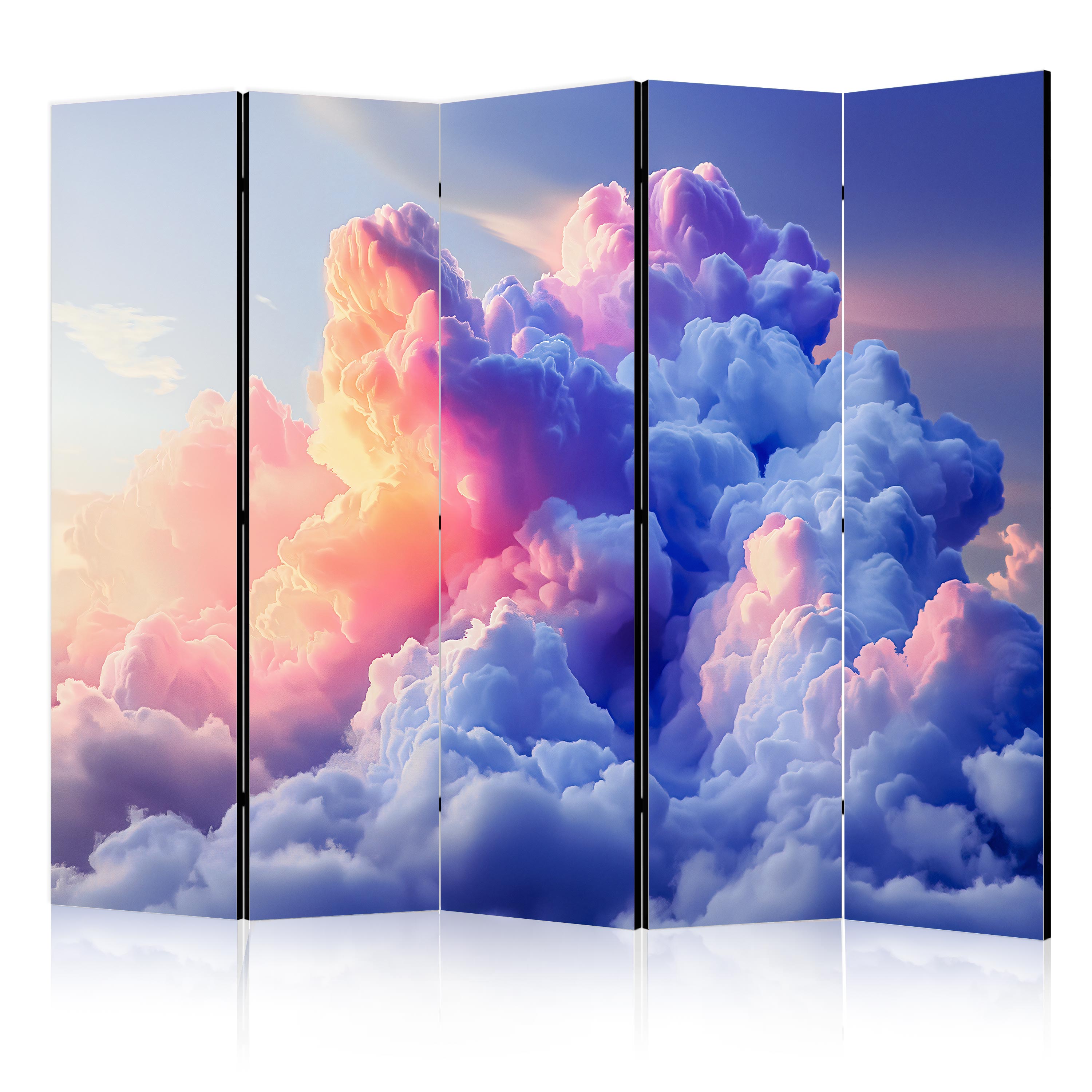 Room Divider with Clouds Painting - Dawn Sky Artwork