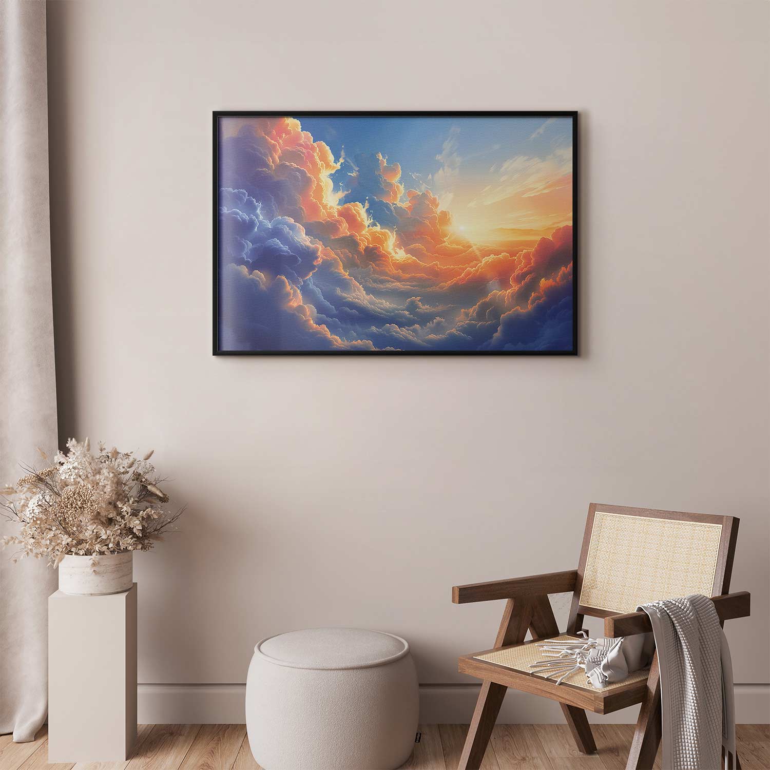 Sunset Over Cloudy Sea Multicolor Poster