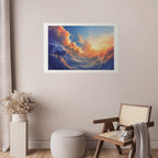 Sunset Over Cloudy Sea Multicolor Poster