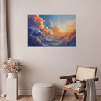 Sunset Over Cloudy Sea Multicolor Poster