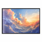 Sunset Over Cloudy Sea Multicolor Poster
