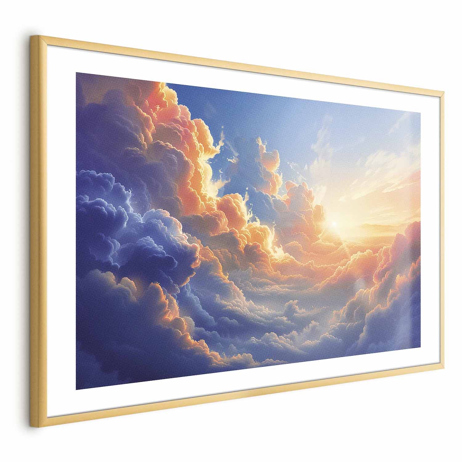 Sunset Over Cloudy Sea Multicolor Poster