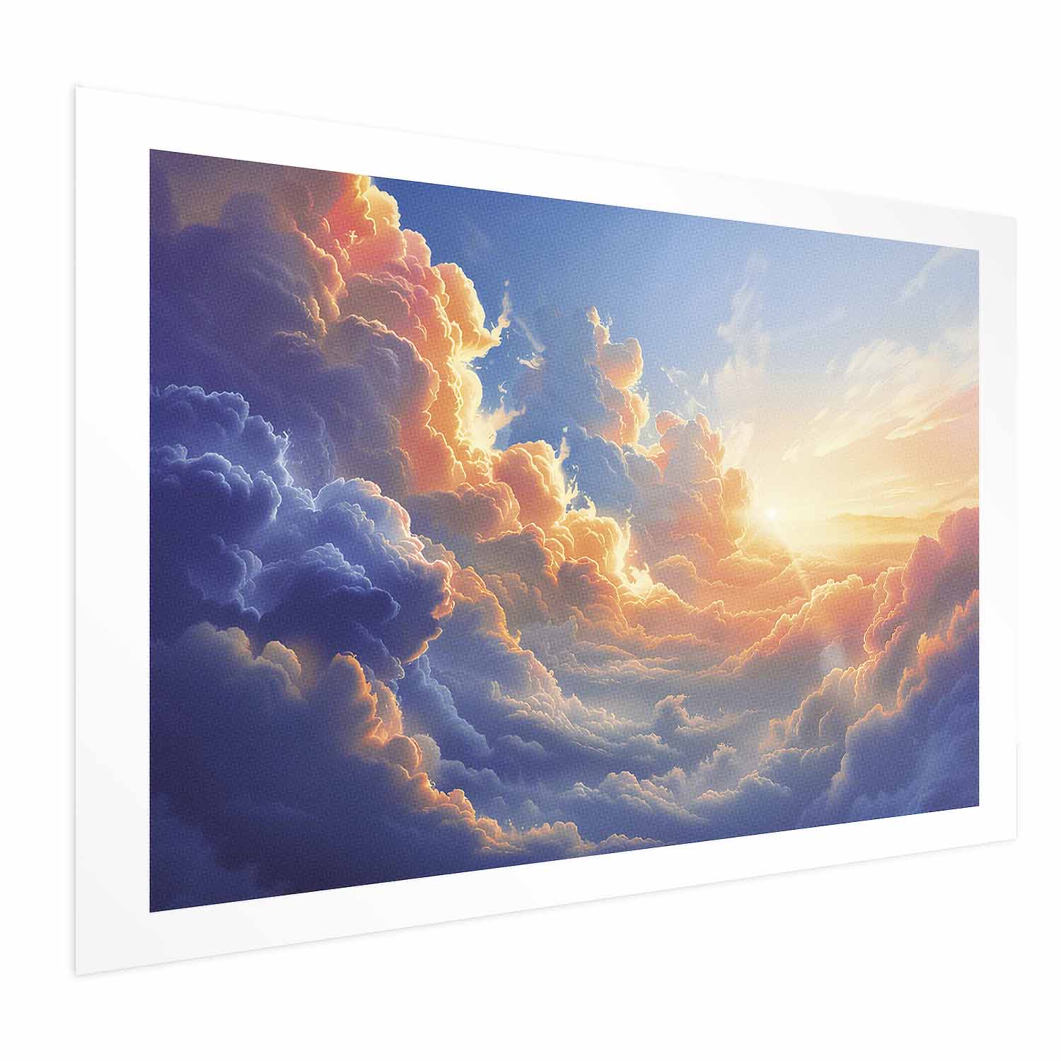 Sunset Over Cloudy Sea Multicolor Poster