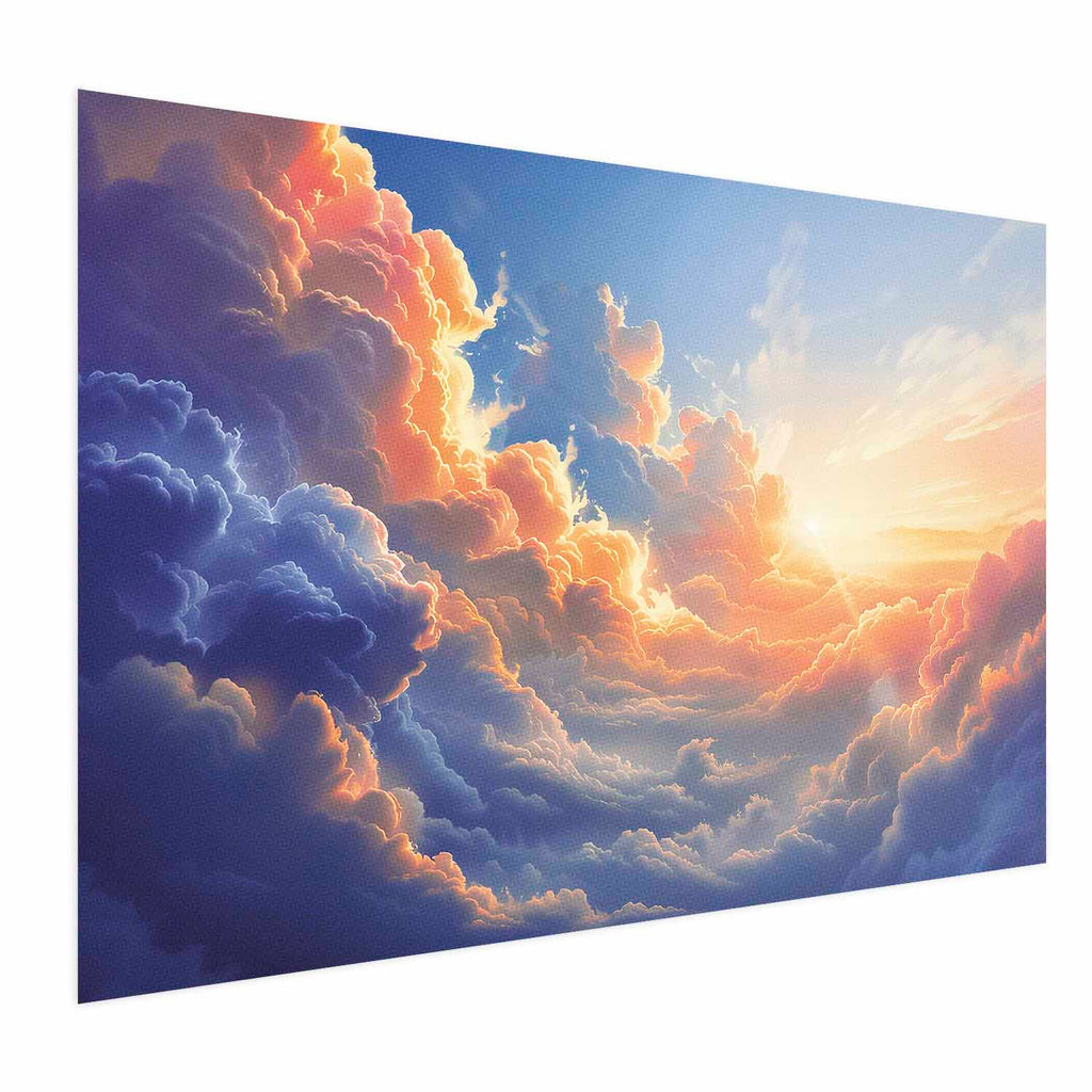 Sunset Over Cloudy Sea Multicolor Poster