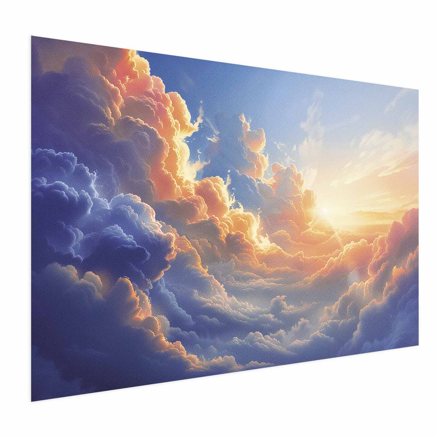 Sunset Over Cloudy Sea Multicolor Poster