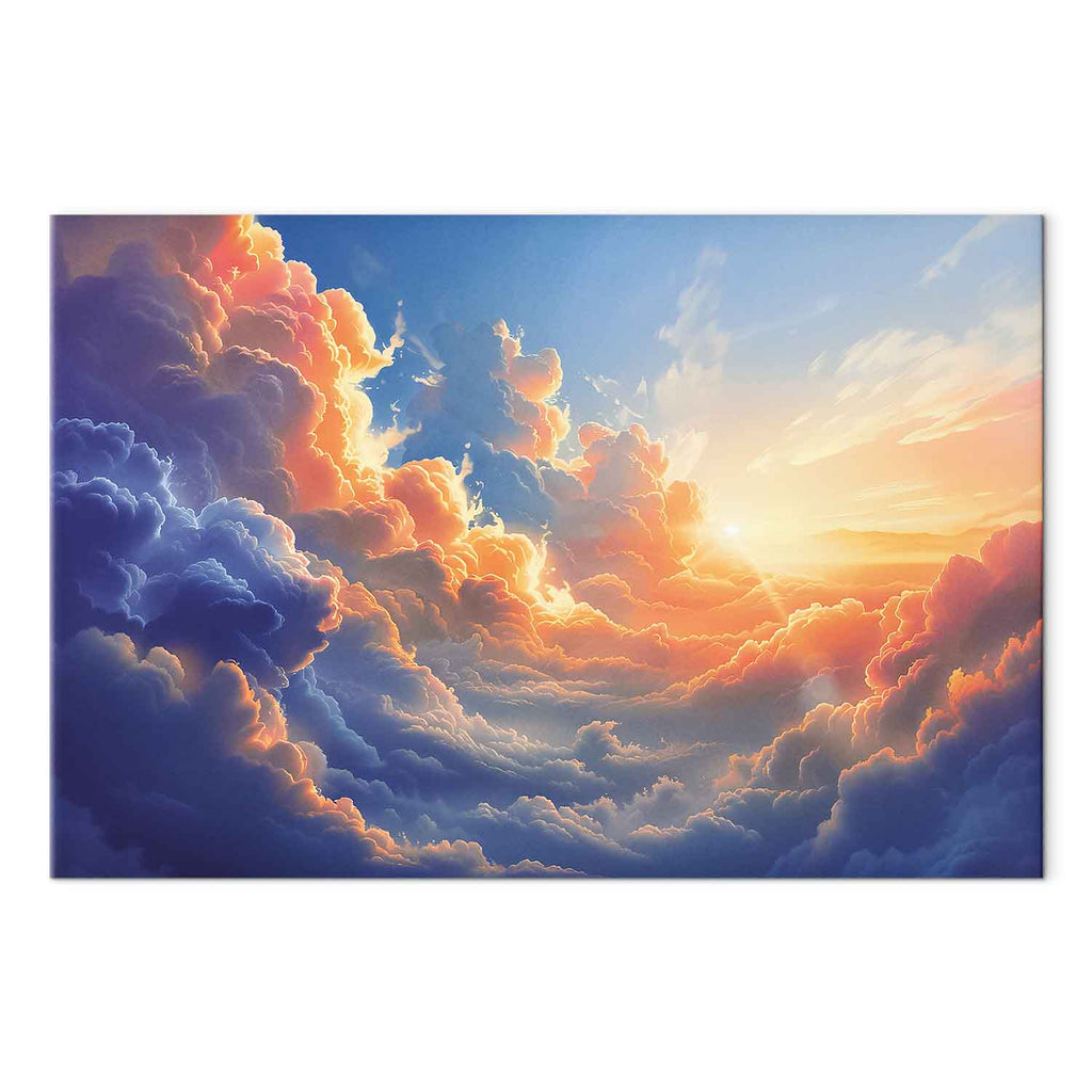 Sunset Over Cloudy Sea Multicolor Canvas Print