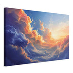 Canvas Print Sunset Over a Cloudy Sea - Vibrant Colors