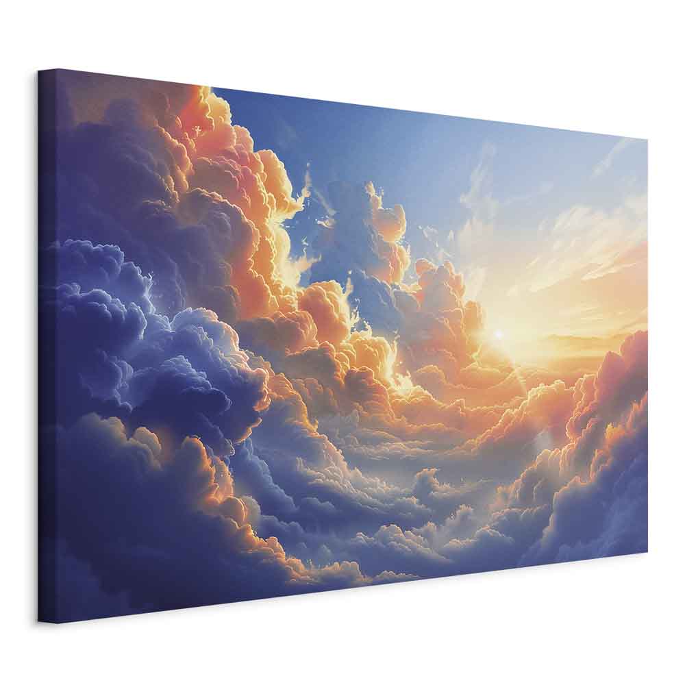 Canvas Print Sunset Over a Cloudy Sea - Vibrant Colors