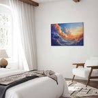 Sunset Over Cloudy Sea Multicolor Canvas Print