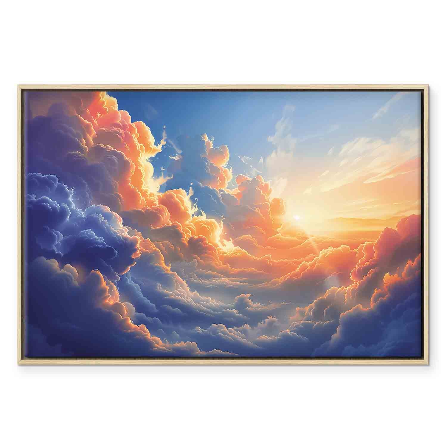 Sunset Over Cloudy Sea Multicolor Canvas Print
