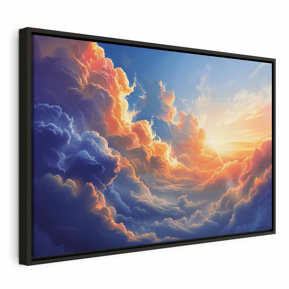 Canvas Print Sunset Over a Cloudy Sea - Vibrant Colors