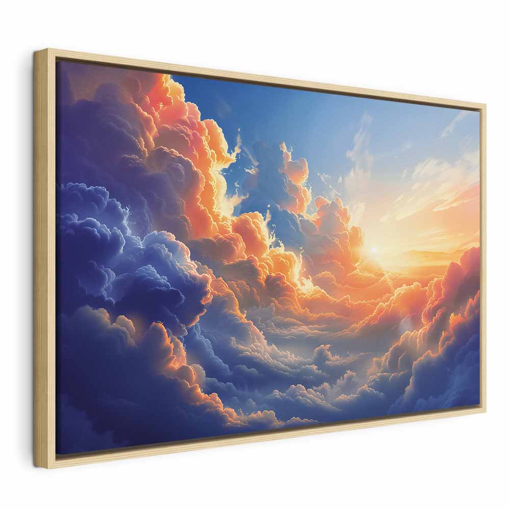 Canvas Print Sunset Over a Cloudy Sea - Vibrant Colors
