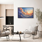 Canvas Print Sunset Over a Cloudy Sea - Vibrant Colors