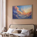 Canvas Print Sunset Over a Cloudy Sea - Vibrant Colors
