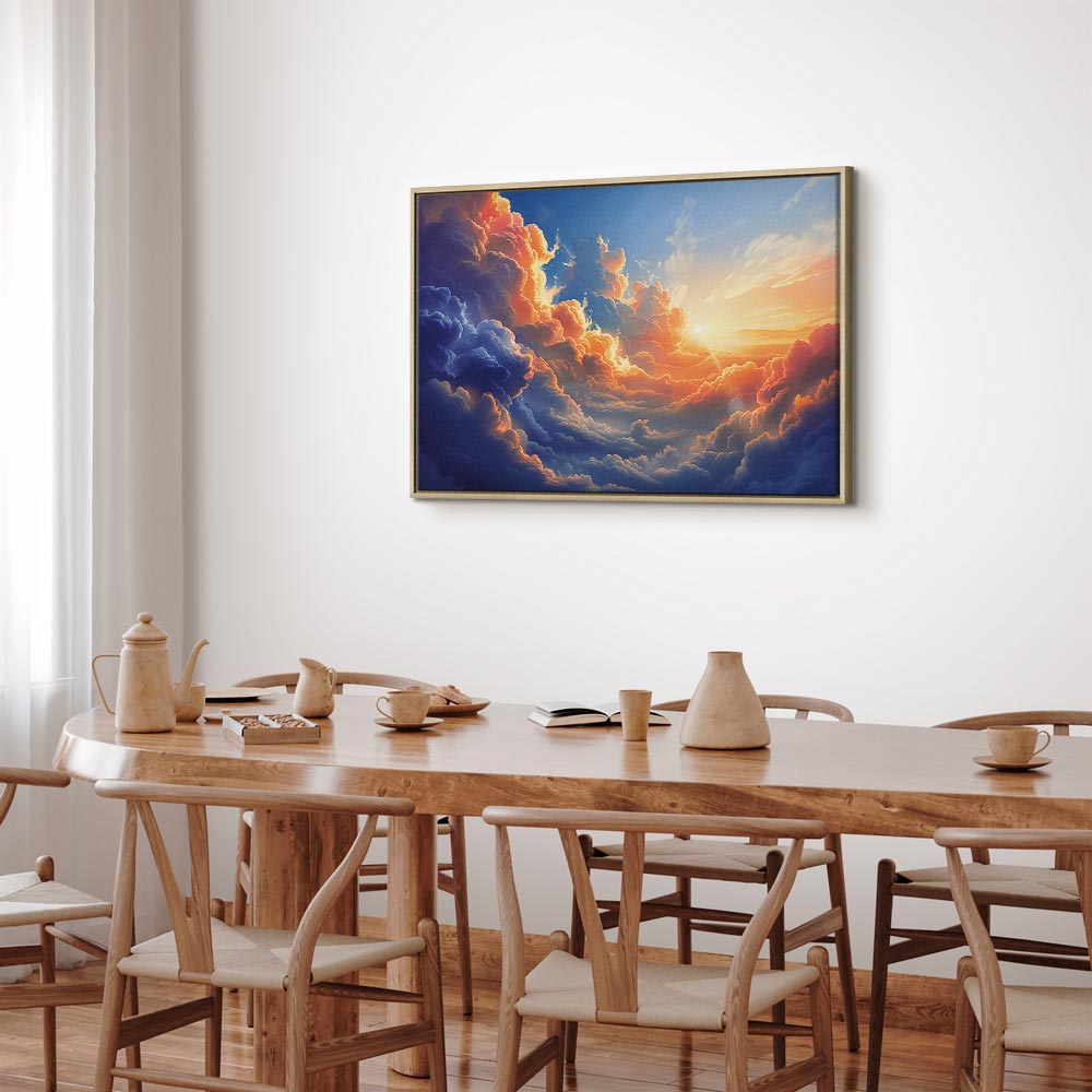Canvas Print Sunset Over a Cloudy Sea - Vibrant Colors