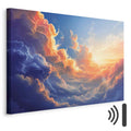 Sunset Over Cloudy Sea Multicolor Canvas Print