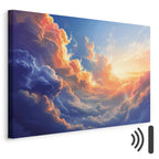 Sunset Over Cloudy Sea Multicolor Canvas Print