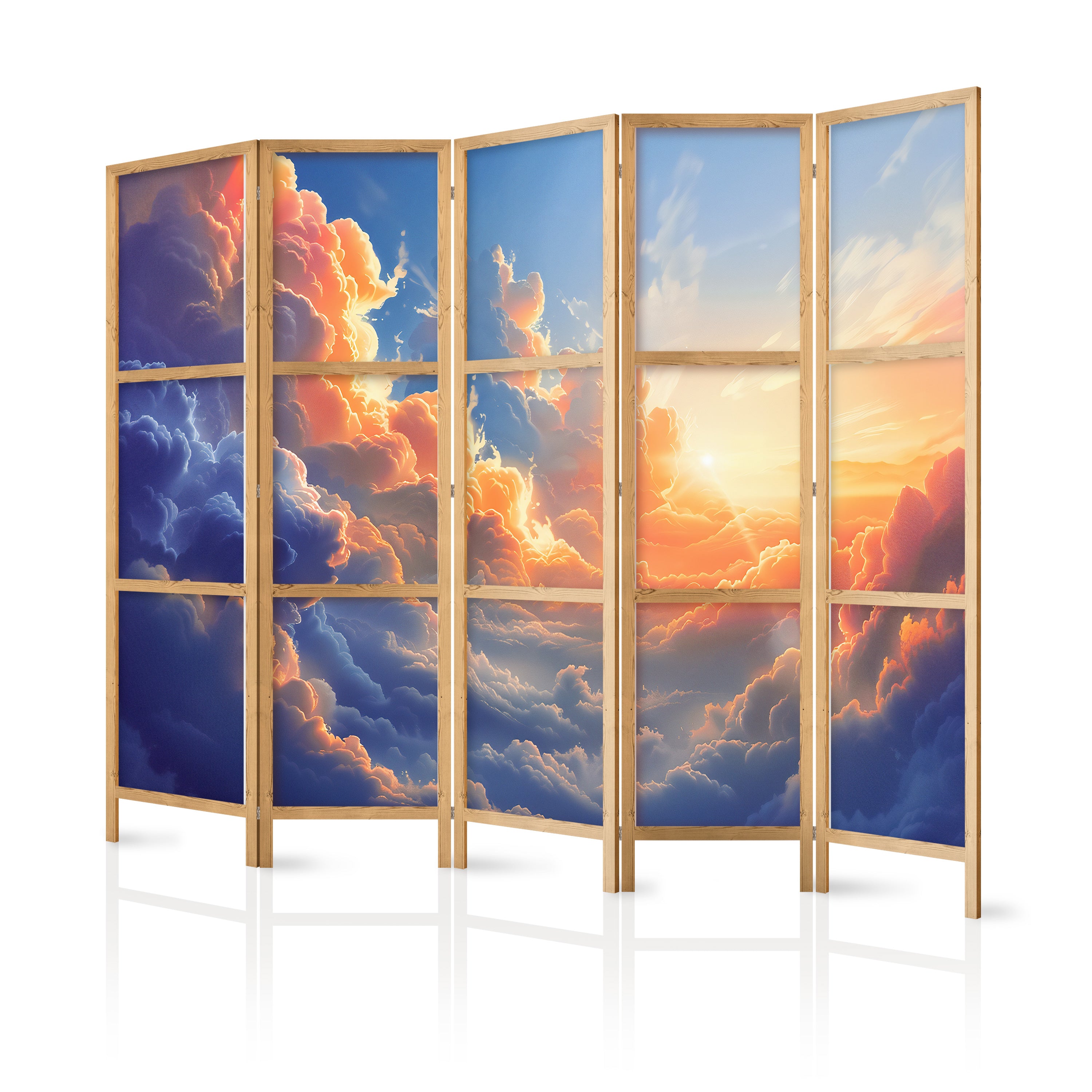 Japanese Room Divider - Sunset Over a Cloudy Sea