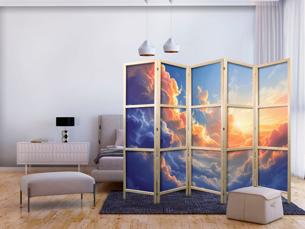 Japanese Room Divider - Sunset Over a Cloudy Sea