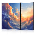 Room Divider - Sunset Over a Cloudy Sea: 5-Panel Landscape
