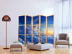 Japanese Room Divider 5-Panel Sky Cloud Artwork